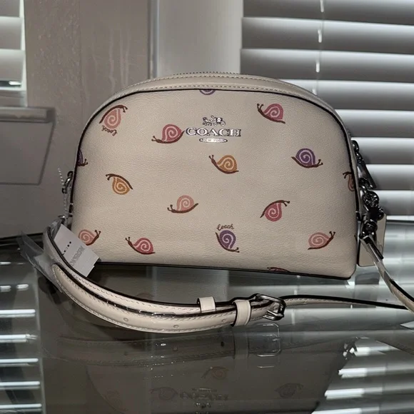 NWT Coach snail print Madi crossbody cream white bag - Picture 9 of 9